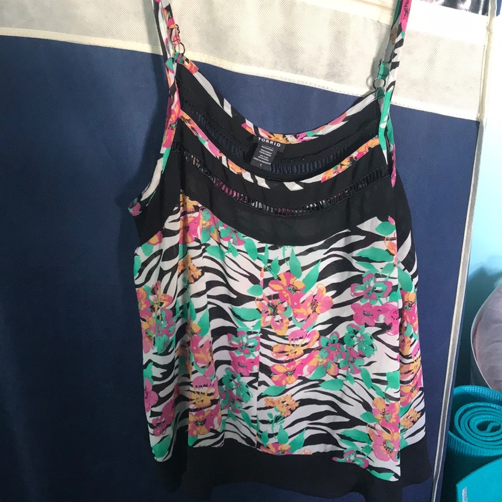 Zebra flower tank top